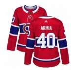 Women Adidas Montreal Canadiens #40 Joel Armia Authentic Red Home NHL Jersey
