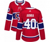 Women Adidas Montreal Canadiens #40 Joel Armia Premier Red Home NHL Jersey