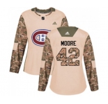 Women Adidas Montreal Canadiens #42 Dominic Moore Authentic Camo Veterans Day Practice NHL Jersey