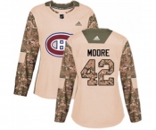 Women Adidas Montreal Canadiens #42 Dominic Moore Authentic Camo Veterans Day Practice NHL Jersey