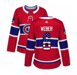 Women Adidas Montreal Canadiens #6 Shea Weber Authentic Red USA Flag Fashion NHL Jersey
