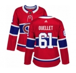 Women Adidas Montreal Canadiens #61 Xavier Ouellet Premier Red Home NHL Jersey