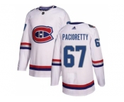Women Adidas Montreal Canadiens #67 Max Pacioretty White Authentic 2017 100 Classic Stitched NHL Jersey