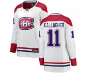 Women Montreal Canadiens #11 Brendan Gallagher Authentic White Away Fanatics Branded Breakaway NHL Jersey