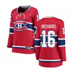 Women Montreal Canadiens #16 Henri Richard Authentic Red Home Fanatics Branded Breakaway NHL Jersey