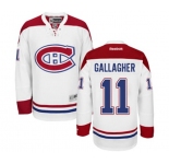 Women Reebok Montreal Canadiens #11 Brendan Gallagher Authentic White Away NHL Jersey