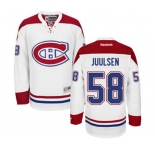 Women Reebok Montreal Canadiens #58 Noah Juulsen Authentic White Away NHL Jersey