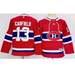 Women's Montreal Canadiens #13 Cole Caufield Red 2024-25 Stitched Jersey