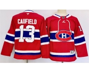 Women's Montreal Canadiens #13 Cole Caufield Red 2024-25 Stitched Jersey