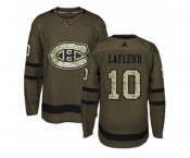 Youth Adidas Montreal Canadiens #10 Guy Lafleur Green Salute to Service Stitched NHL Jersey