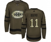 Youth Adidas Montreal Canadiens #11 Saku Koivu Authentic Green Salute to Service NHL Jersey