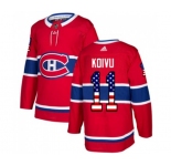 Youth Adidas Montreal Canadiens #11 Saku Koivu Authentic Red USA Flag Fashion NHL Jersey