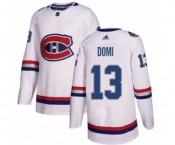 Youth Adidas Montreal Canadiens #13 Max Domi Authentic White 2017 100 Classic NHL Jersey