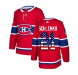 Youth Adidas Montreal Canadiens #21 David Schlemko Authentic Red USA Flag Fashion NHL Jersey
