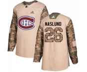 Youth Adidas Montreal Canadiens #26 Mats Naslund Authentic Camo Veterans Day Practice NHL Jersey