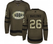 Youth Adidas Montreal Canadiens #26 Mats Naslund Premier Green Salute to Service NHL Jersey
