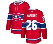 Youth Adidas Montreal Canadiens #26 Mats Naslund Premier Red Home NHL Jersey