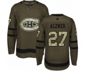 Youth Adidas Montreal Canadiens #27 Karl Alzner Authentic Green Salute to Service NHL Jersey