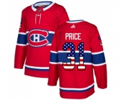 Youth Adidas Montreal Canadiens #31 Carey Price Authentic Red USA Flag Fashion NHL Jersey