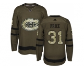 Youth Adidas Montreal Canadiens #31 Carey Price Green Salute to Service Stitched NHL Jersey