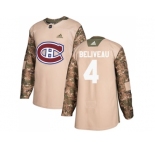 Youth Adidas Montreal Canadiens #4 Jean Beliveau Camo Authentic 2017 Veterans Day Stitched NHL Jersey