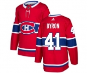 Youth Adidas Montreal Canadiens #41 Paul Byron Authentic Red Home NHL Jersey
