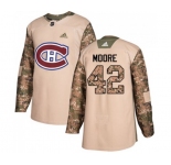 Youth Adidas Montreal Canadiens #42 Dominic Moore Authentic Camo Veterans Day Practice NHL Jersey