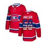 Youth Adidas Montreal Canadiens #58 Noah Juulsen Authentic Red USA Flag Fashion NHL Jersey