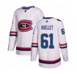 Youth Adidas Montreal Canadiens #61 Xavier Ouellet Authentic White 2017 100 Classic NHL Jersey