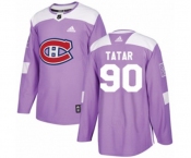 Youth Adidas Montreal Canadiens #90 Tomas Tatar Authentic Purple Fights Cancer Practice NHL Jersey