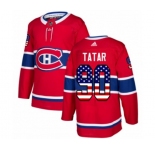 Youth Adidas Montreal Canadiens #90 Tomas Tatar Authentic Red USA Flag Fashion NHL Jersey