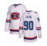 Youth Adidas Montreal Canadiens #90 Tomas Tatar Authentic White 2017 100 Classic NHL Jersey