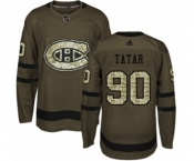 Youth Adidas Montreal Canadiens #90 Tomas Tatar Premier Green Salute to Service NHL Jersey
