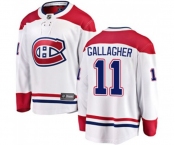 Youth Montreal Canadiens #11 Brendan Gallagher Authentic White Away Fanatics Branded Breakaway NHL Jersey