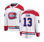 Youth Montreal Canadiens #13 Max Domi Authentic White Away Fanatics Branded Breakaway NHL Jersey