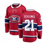 Youth Montreal Canadiens #21 David Schlemko Authentic Red Home Fanatics Branded Breakaway NHL Jersey