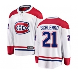 Youth Montreal Canadiens #21 David Schlemko Authentic White Away Fanatics Branded Breakaway NHL Jersey