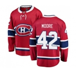 Youth Montreal Canadiens #42 Dominic Moore Authentic Red Home Fanatics Branded Breakaway NHL Jersey