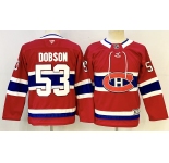 Youth Montreal Canadiens #53 Noah Dobson Red 2024-25 Stitched Jersey