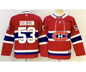 Youth Montreal Canadiens #53 Noah Dobson Red 2024-25 Stitched Jersey