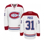 Youth Reebok Montreal Canadiens #31 Carey Price Authentic White Away NHL Jersey