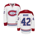 Youth Reebok Montreal Canadiens #42 Dominic Moore Authentic White Away NHL Jersey