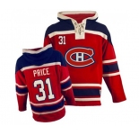 Youth Old Time Hockey Montreal Canadiens #31 Carey Price Authentic Red Sawyer Hooded Sweatshirt NHL Jersey