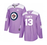 Adidas Winnipeg Jets #13 Brandon Tanev Authentic Purple Fights Cancer Practice NHL Jersey