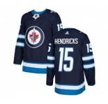 Adidas Winnipeg Jets #15 Matt Hendricks Authentic Navy Blue Home NHL Jersey
