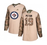 Adidas Winnipeg Jets #19 Nic Petan Authentic Camo Veterans Day Practice NHL Jersey
