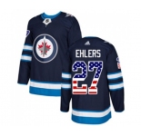 Adidas Winnipeg Jets #27 Nikolaj Ehlers Authentic Navy Blue USA Flag Fashion NHL Jersey