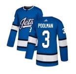 Adidas Winnipeg Jets #3 Tucker Poolman Premier Blue Alternate NHL Jersey