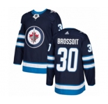 Adidas Winnipeg Jets #30 Laurent Brossoit Authentic Navy Blue Home NHL Jersey