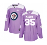 Adidas Winnipeg Jets #35 Steve Mason Authentic Purple Fights Cancer Practice NHL Jersey